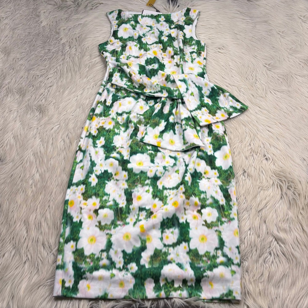 NWT Alexia Admor Women's S Green‎ Abstract Floral Kiara Dress Wedding Guest